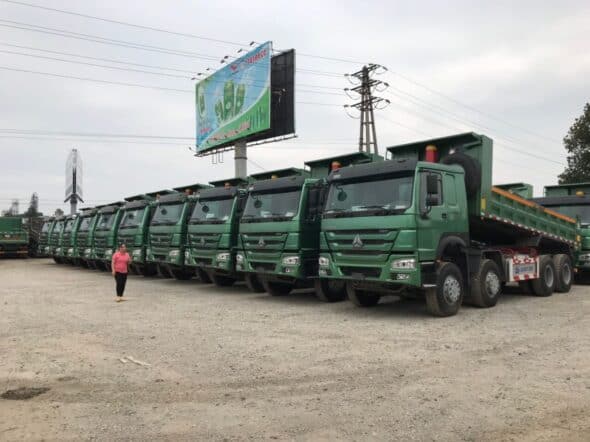 xe ben howo 4 chân là dòng xe phổ biến nhất