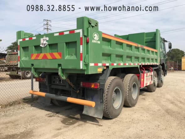 xe ben howo 4 chân 380 thùng dập nguyên tấm