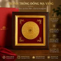 Tranh trống đồng mạ vàng 24k